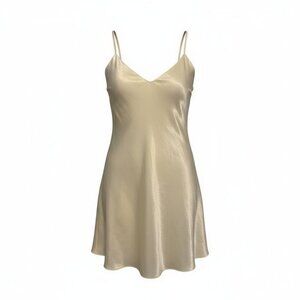 Elegant Satin Yellow Cream Chemise